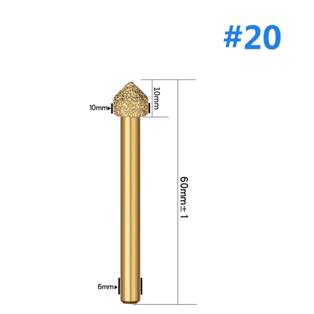 Effektive Vakuum gelötete Schleif-Rotationsfeile für Stein und Stahl 6 mm Schaft - Bild 50 von 51