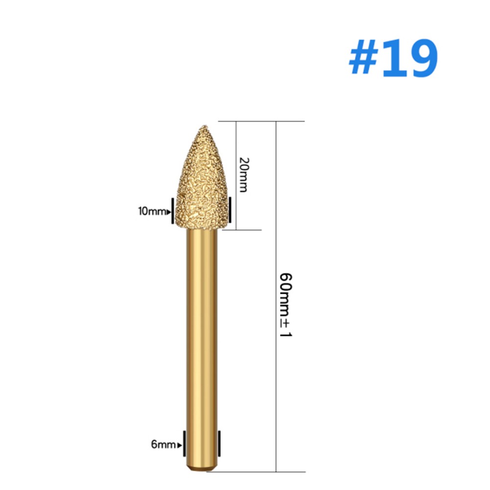 Effektive Vakuum gelötete Schleif-Rotationsfeile für Stein und Stahl 6 mm Schaft - Bild 49 von 51