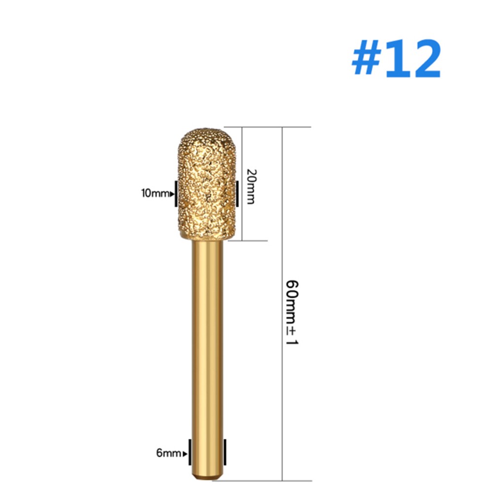 Effektive Vakuum gelötete Schleif-Rotationsfeile für Stein und Stahl 6 mm Schaft - Bild 44 von 51