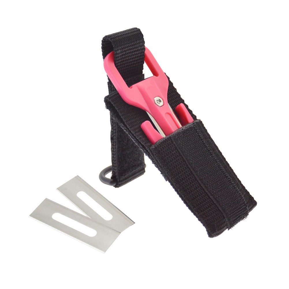 Portable Cutter with Durable Blade & Lanyard for Scuba Diving, Snorkeling,  Spearfishing, Boating, Camping & Fishing Pink