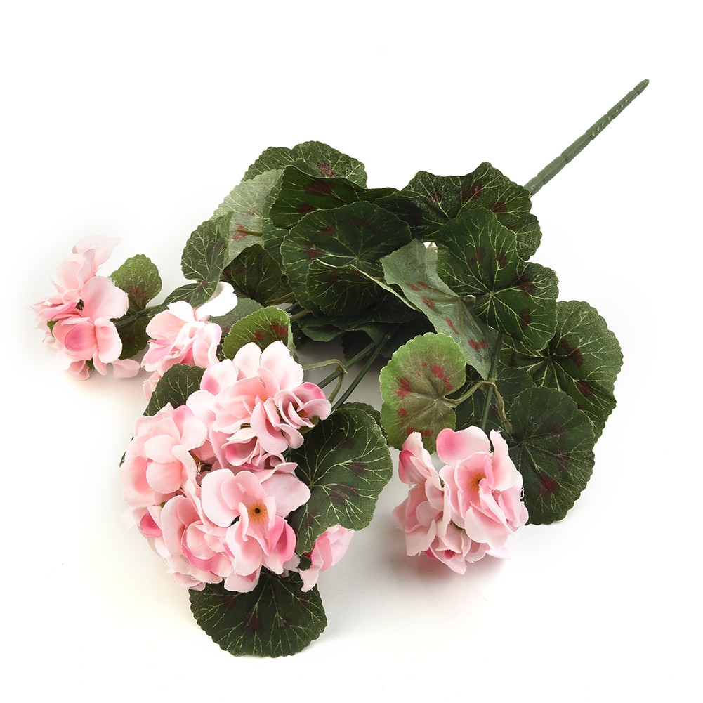 Artificial Geranium Red Pink Flowers Bouquet Home Living Room Party Desk Decor