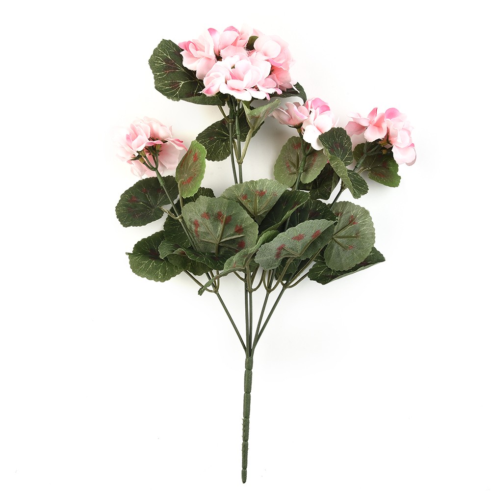 Artificial Geranium Red Pink Flowers Bouquet Home Living Room Party Desk Decor