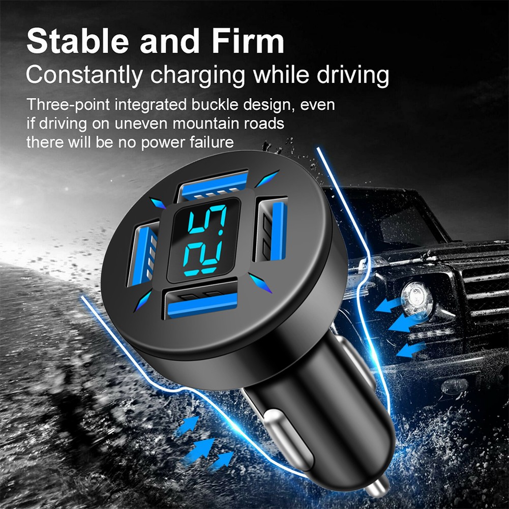 Sleek and Modern Car Charger with 4 USB Ports Suitable for All Vehicles - Zdjęcie 3 z 7
