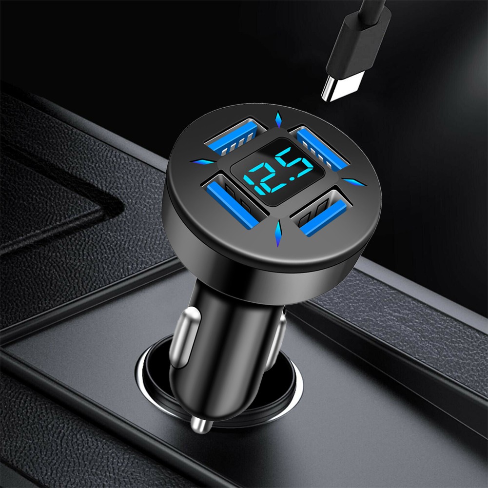 Sleek and Modern Car Charger with 4 USB Ports Suitable for All Vehicles - Zdjęcie 2 z 7