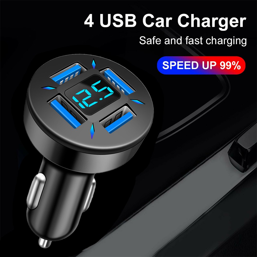 Sleek and Modern Car Charger with 4 USB Ports Suitable for All Vehicles - Zdjęcie 1 z 7