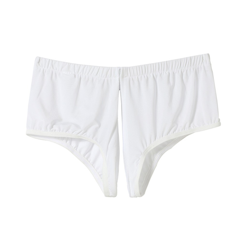 Women Oil Shiny Panties Underwear Glossy See Through Zip Open Crotch Thong Brief - Picture 17 of 35