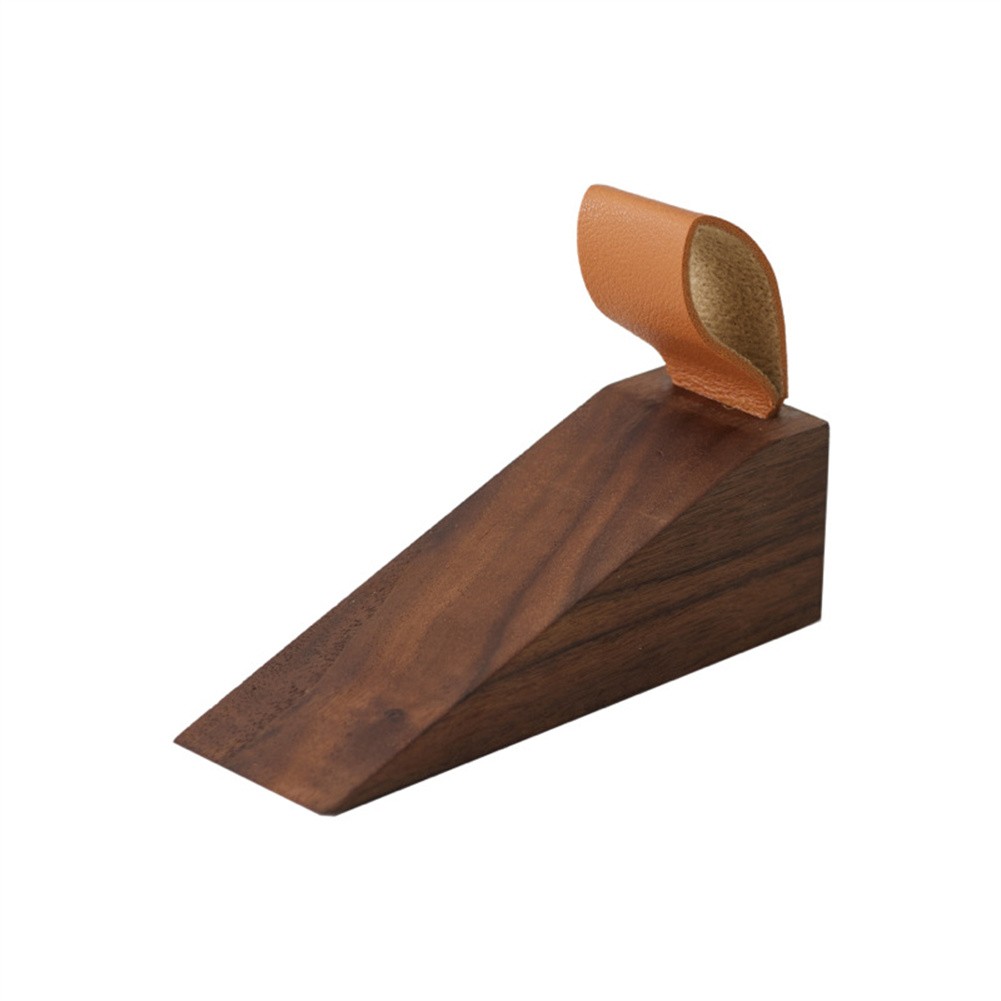 Wooden Door Stopper Solid Wood Non-Slip Heighten Door Wedges Safety