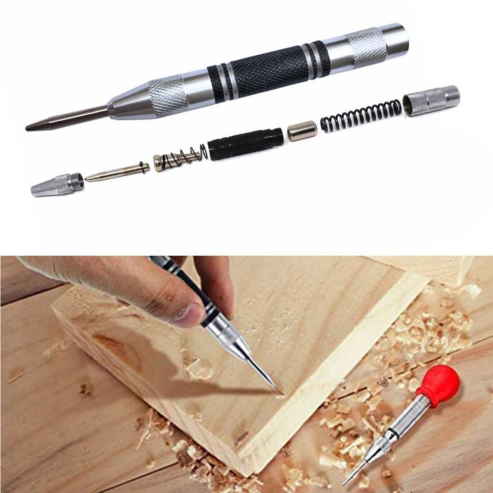 Dodge Designs Automatic Spring Loaded Centre Punch | Pre-Drill Hole Marker & Glass Breaker