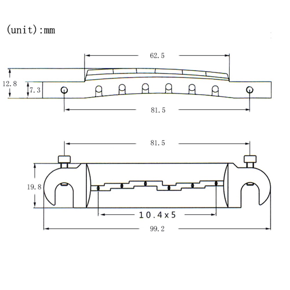 Replacement Bridge Tailpiece Compensated Ridge Electric Guitar Wraparound