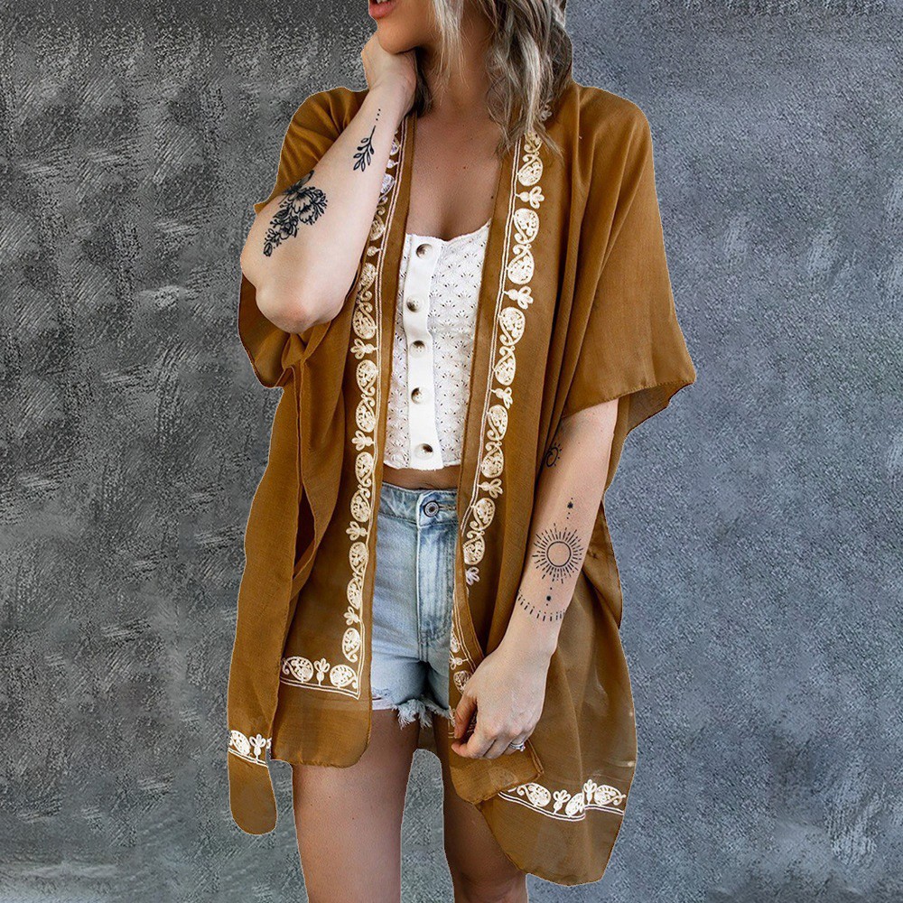 New Arrival Women s Boho Lace Cardigan Kimono Blouse for Beach