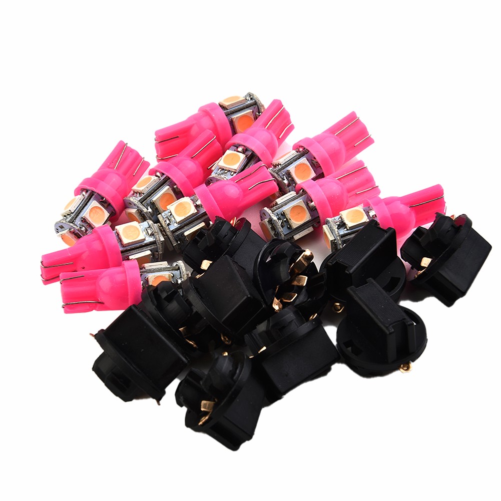 New Parts Replacement LED Bulbs Purple 194 + Sockets 10Pcs Light 12V - Picture 8 of 12
