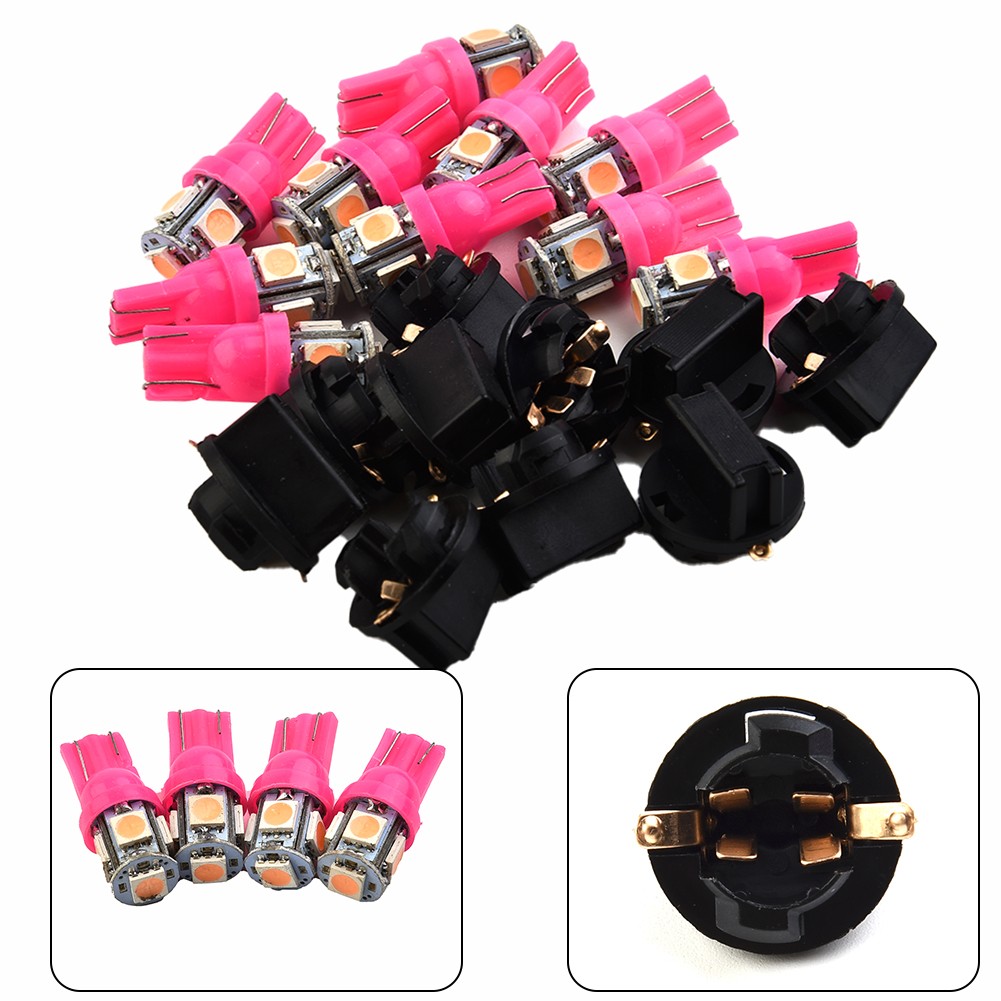New Parts Replacement LED Bulbs Purple 194 + Sockets 10Pcs Light 12V - Picture 2 of 12