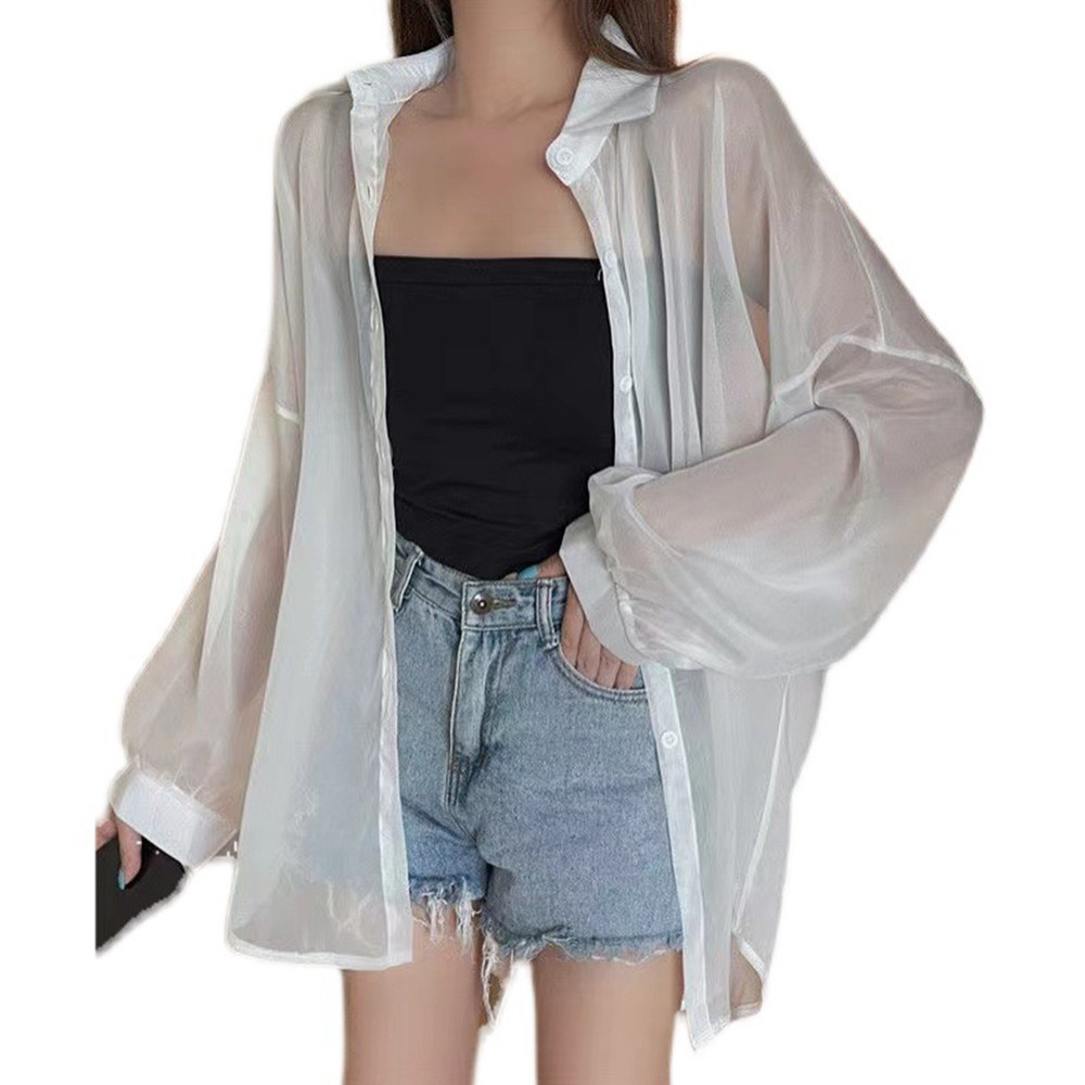 Coat Sun Protection Clothing Slightly Transparent Student Women\'s Breathable - Picture 13 of 16