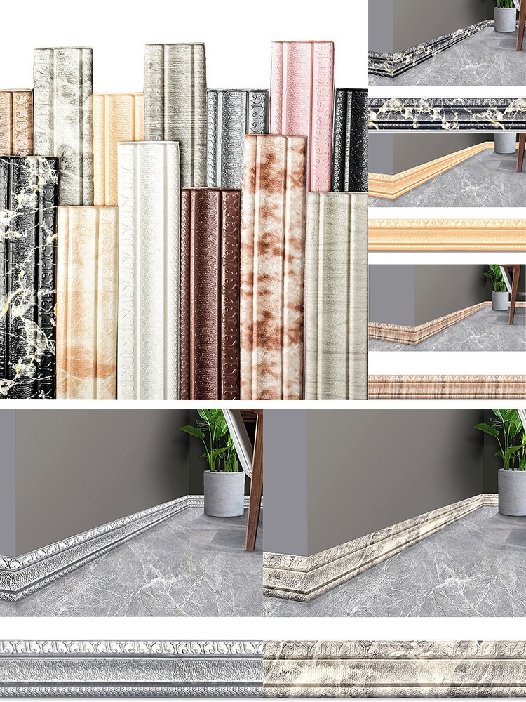 Anti Compression Wall Molding Trim Skirting Border Mosaic Tiles Sticker - Picture 36 of 149