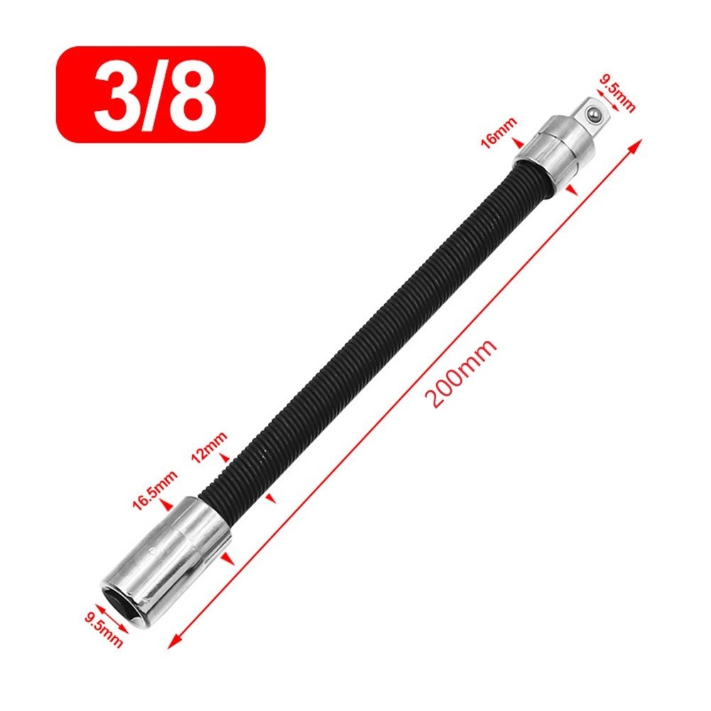 1/4 3/8 1/2 Driver Flexible Long Socket Extension Bars Adapter Ratchet Wrench - Picture 28 of 40