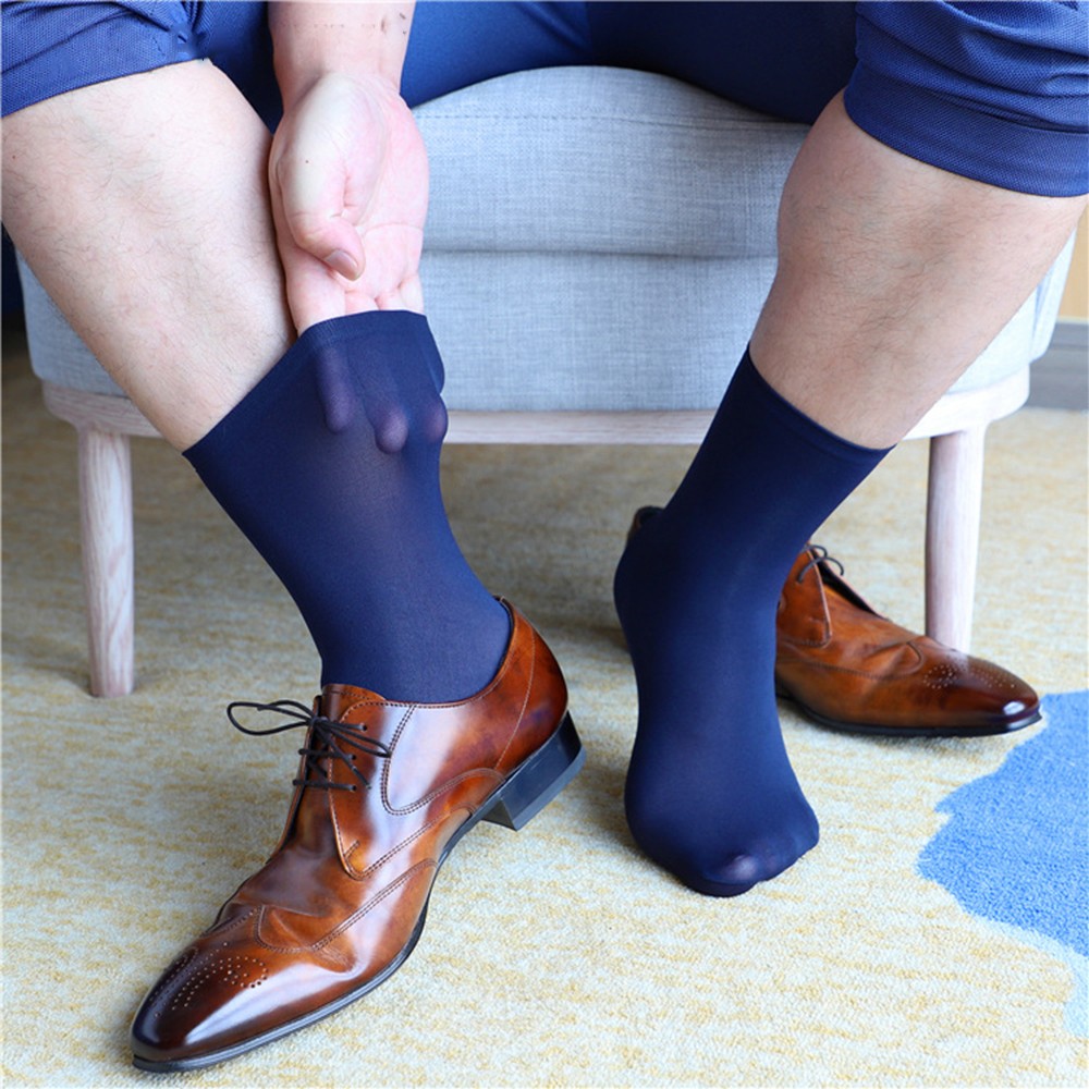2022 New 1 Pairs Socks Male Wear Suit Tube Ultra-thin Dress Dresses Socks - Picture 13 of 15