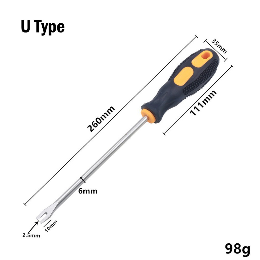Universal Blue Nail Puller / Pry Bar / Screwdriver Tool - 235mm, 6mm Shank