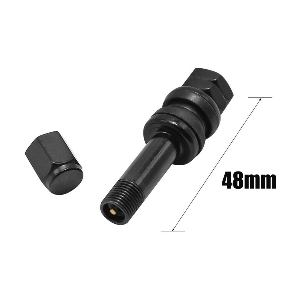 Boltin Car Tubeless Valve Stem Cap TR48E Stainless Steel Dust Cap Black 4pcs - Picture 7 of 10