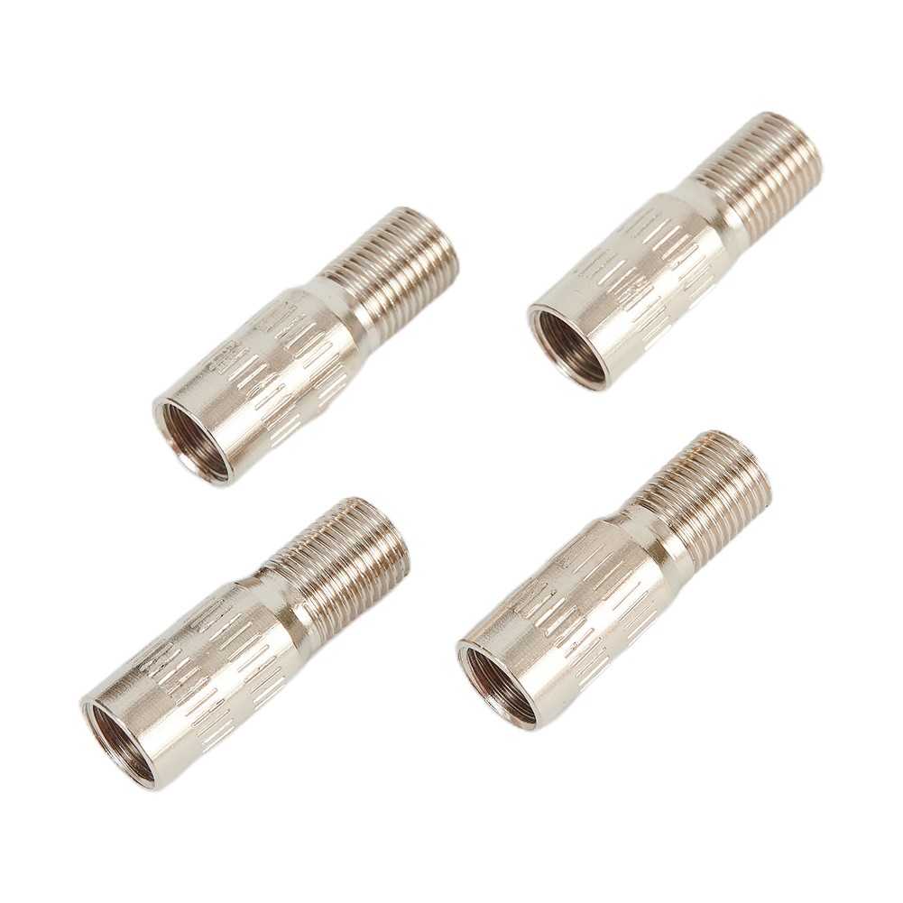 Valve Stem Extensions Extender Wheel 27mm 4pcs Brass Car Screw-On Silver Tone - Picture 11 of 12