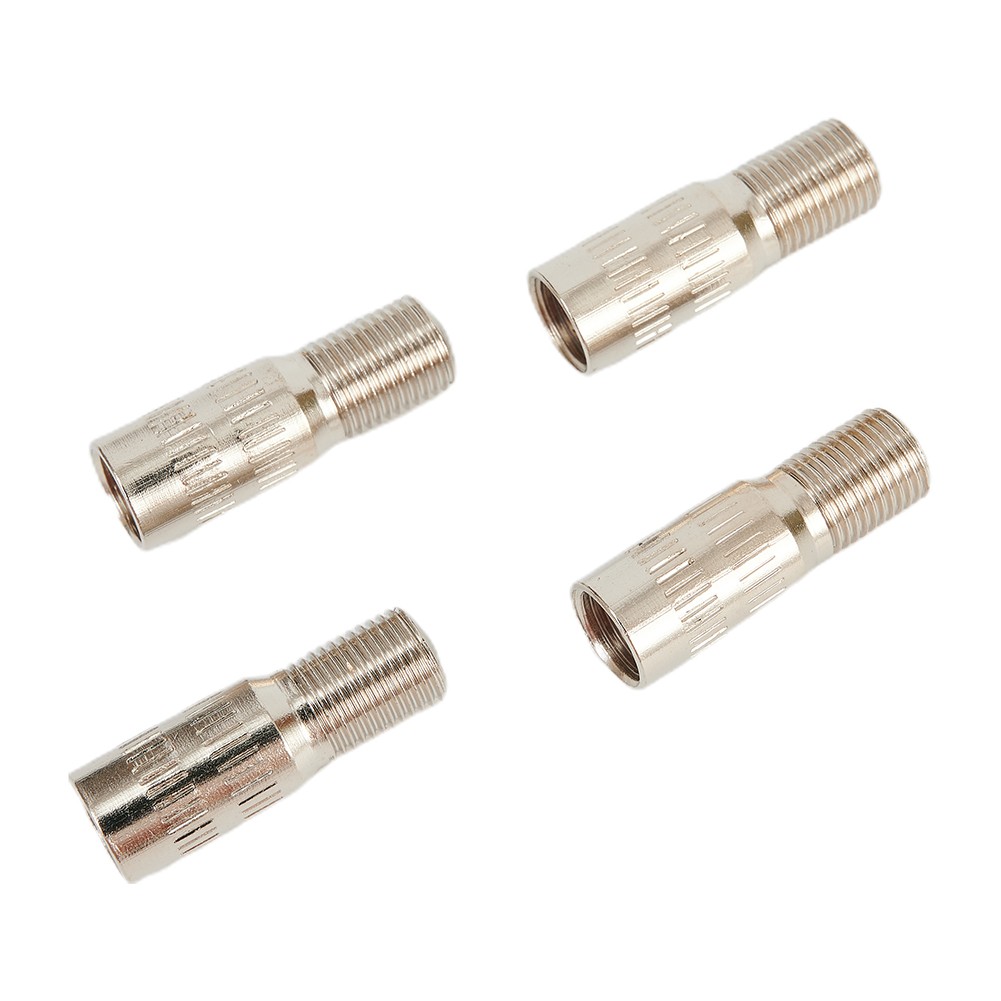 Valve Stem Extensions Extender Wheel 27mm 4pcs Brass Car Screw-On Silver Tone - Picture 6 of 12