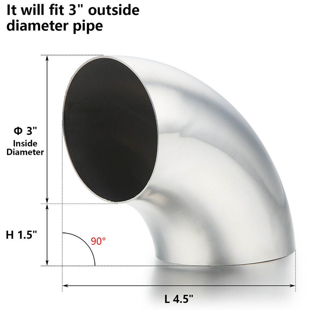2\\\"/2.5\\\"/3\\\" Stainless Steel Car Exhaust Weldable Degree Bend Elbow Pipe - Picture 20 of 20