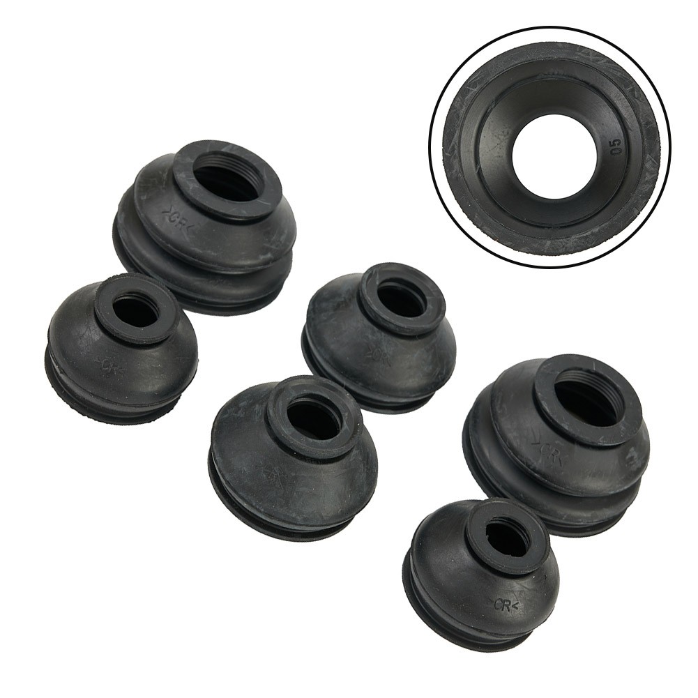 Lot De 6 Cache-bottes Rotule De Direction En Caoutchouc Noir - Protection Anti-poussière Universelle
