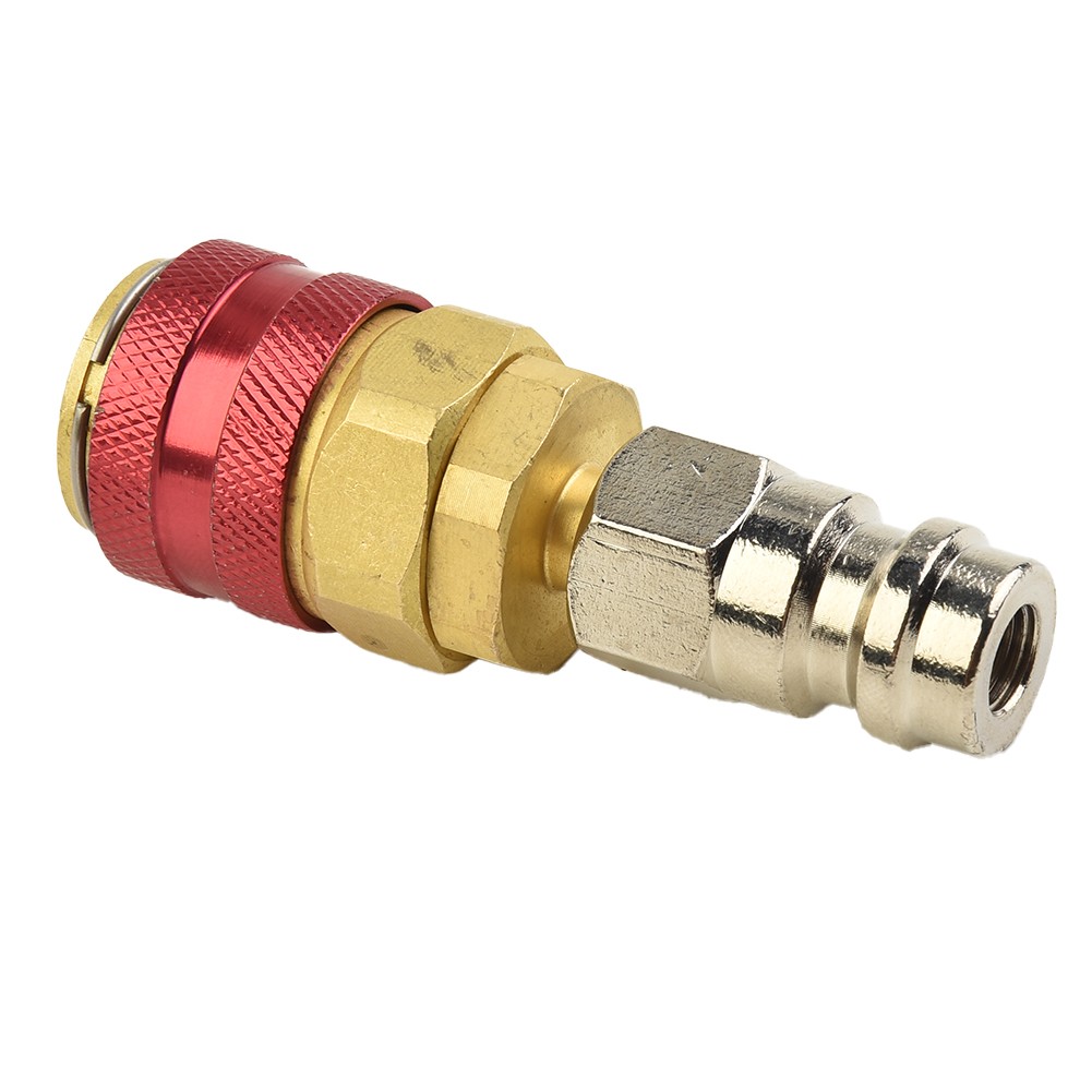 R134A Quick Coupler Adapters 180° Brass Car Air-conditioning Fitting Red - Picture 5 of 12