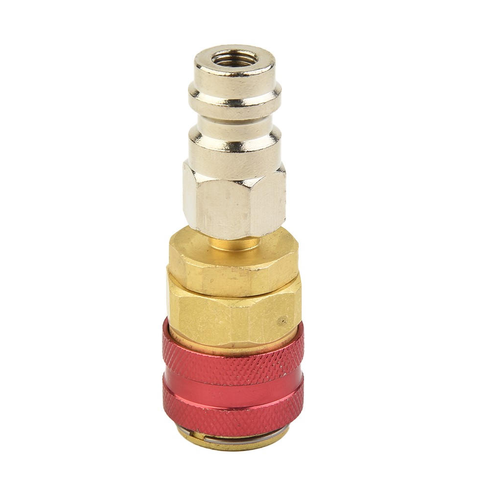 R134A Quick Coupler Adapters 180° Brass Car Air-conditioning Fitting Red - Picture 7 of 12