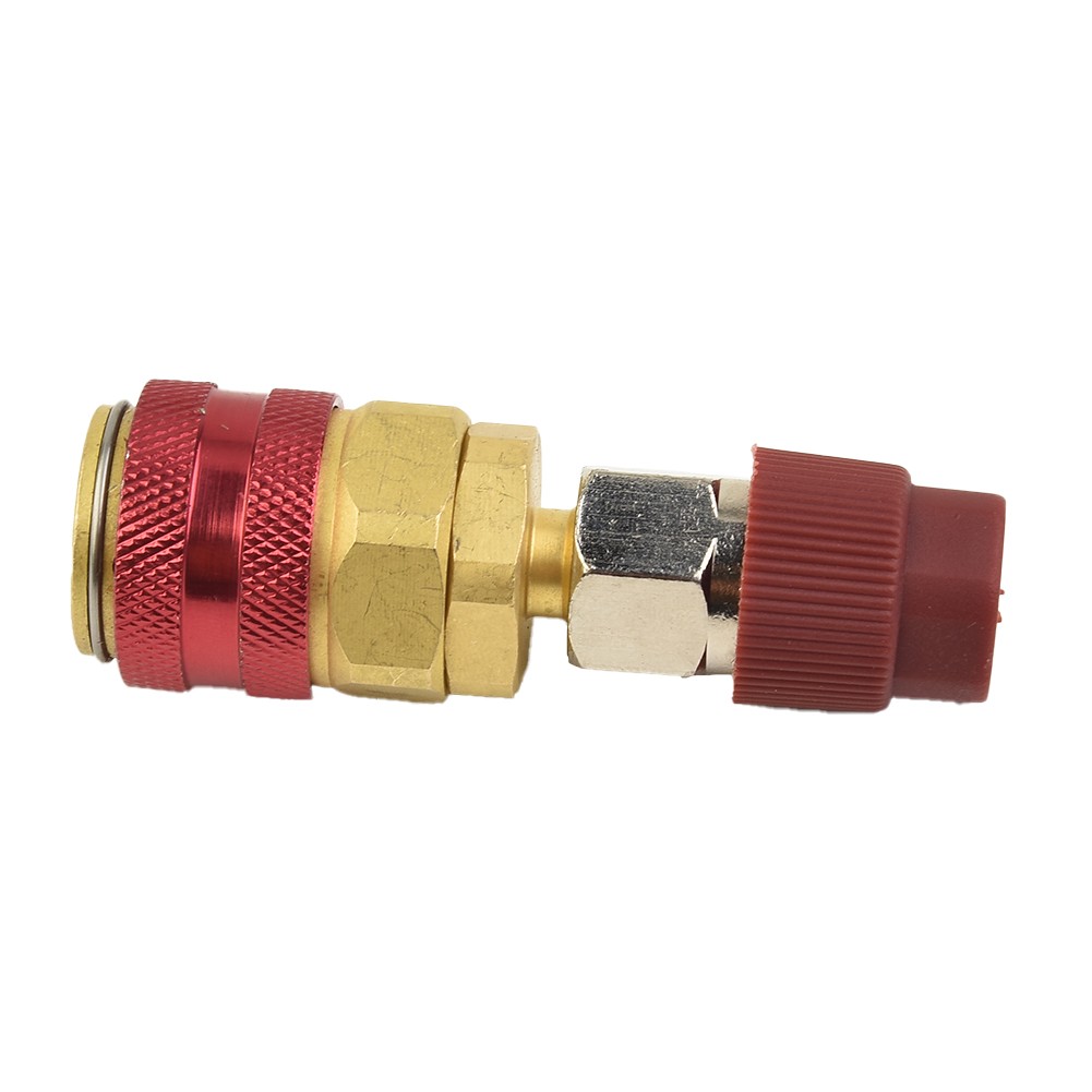 R134A Quick Coupler Adapters 180° Brass Car Air-conditioning Fitting Red - Picture 3 of 12