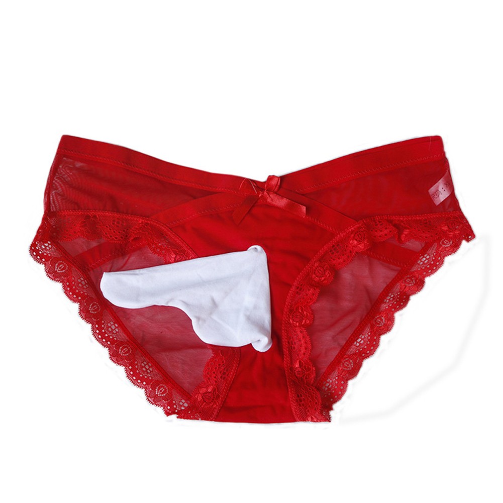 Lacework Herren Slip Unterwäsche verziert mit Schleife Höschen Schlüpfer Panty - Bild 30 von 33