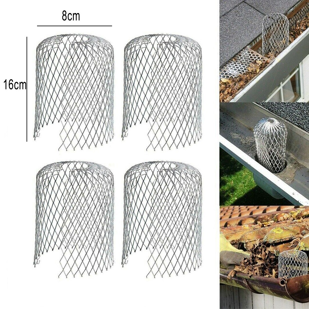 Leaf Catcher Gutter Screens 4pcs Aluminum Alloy Debris Drain Net Cover