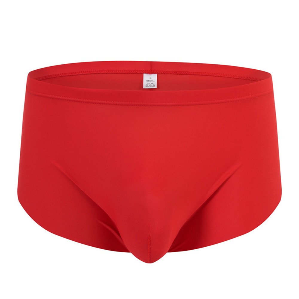 Rote Boxershorts für Herren mit nahtlosem Design Bulge Pouch ultradünne Slips - Bild 22 von 22