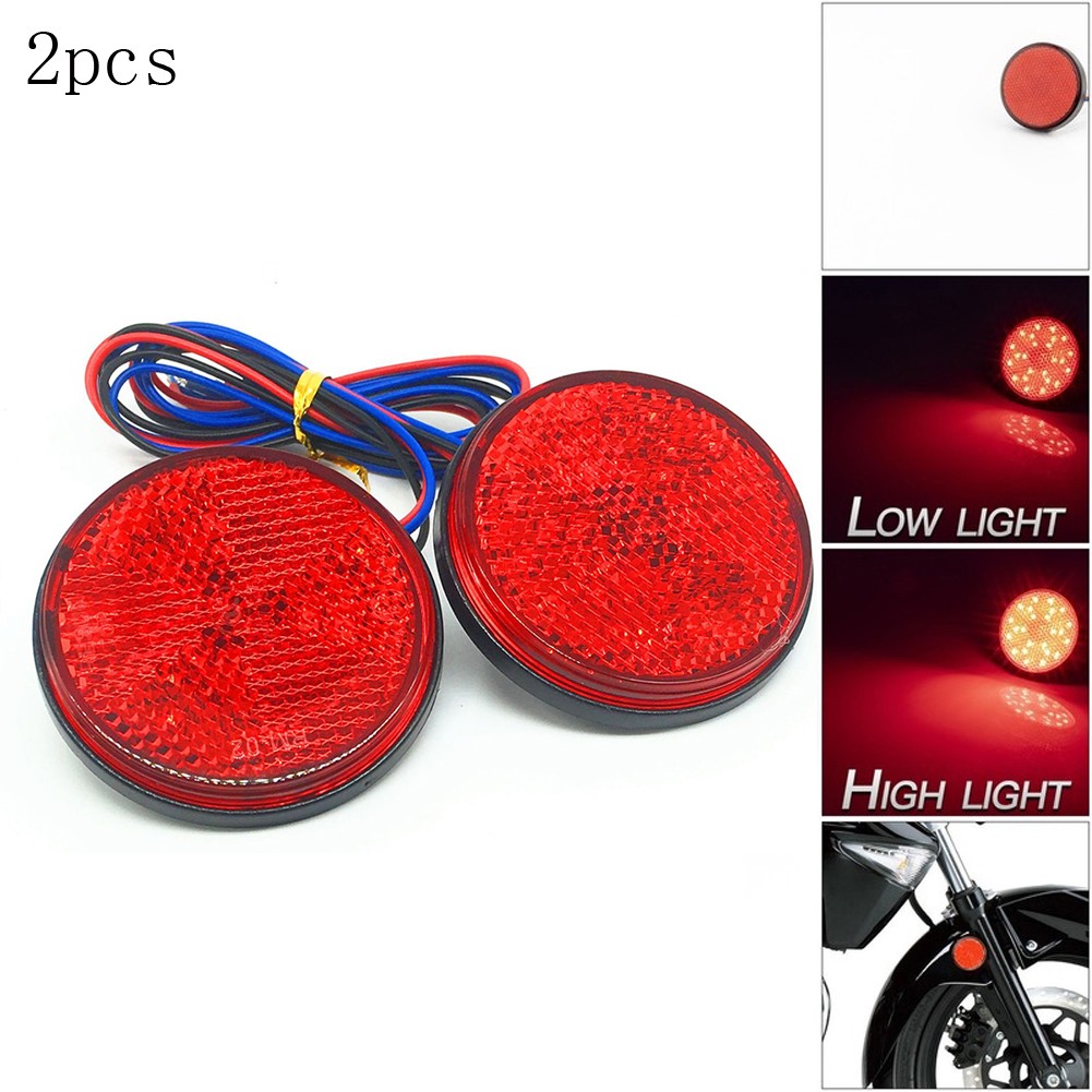 High Brightness Round LED Tail Lights 2pcs for Car Truck Rear Bumper Reflector - Picture 34 of 35