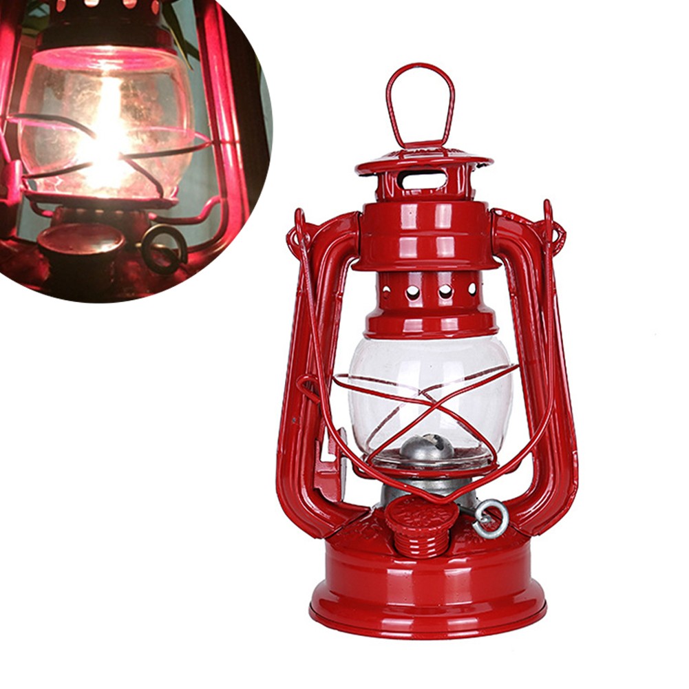 Kerosene Lamp Outdoor Camping Retro Decorations Tinplate Painting About 90ml - Picture 27 of 59