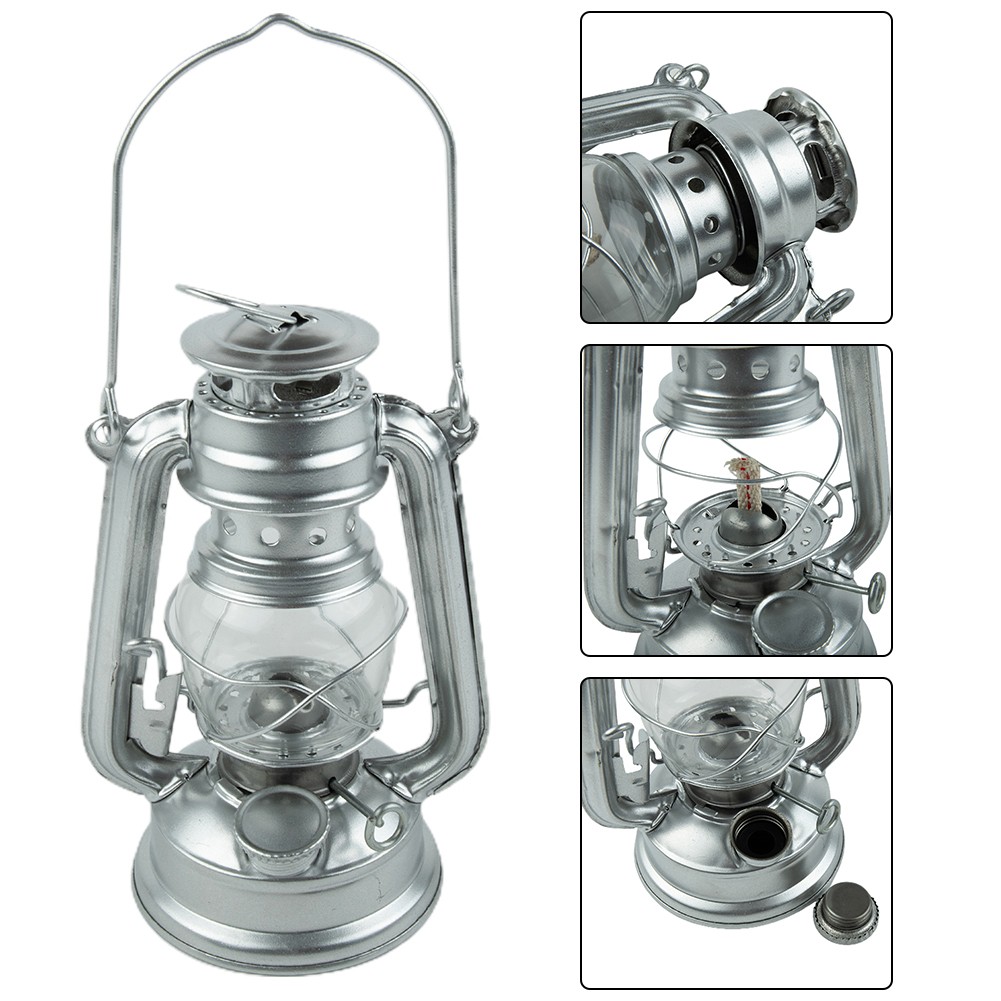 Kerosene Lamp Outdoor Camping Retro Decorations Tinplate Painting About 90ml - Picture 56 of 59
