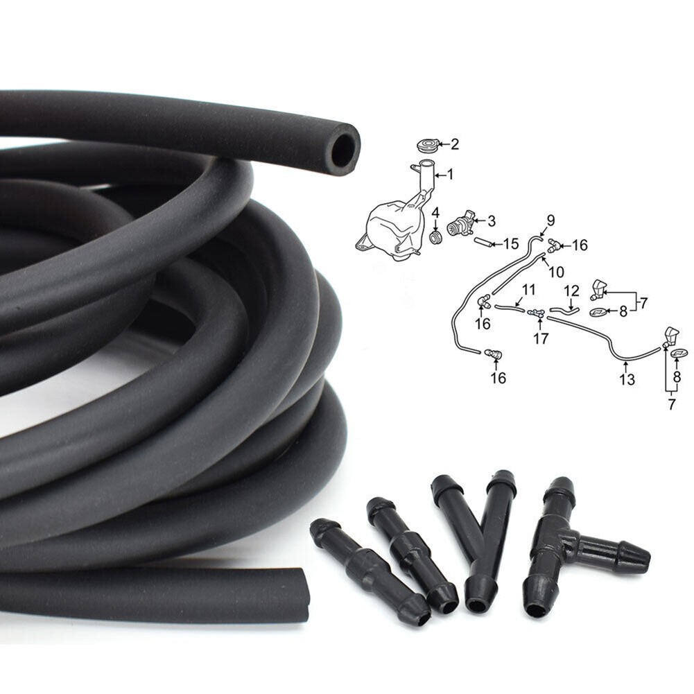 High Quality Hose Kits Rubber&Plastic Black Car For Nozzle Pump Tube Pipe - Picture 9 of 12