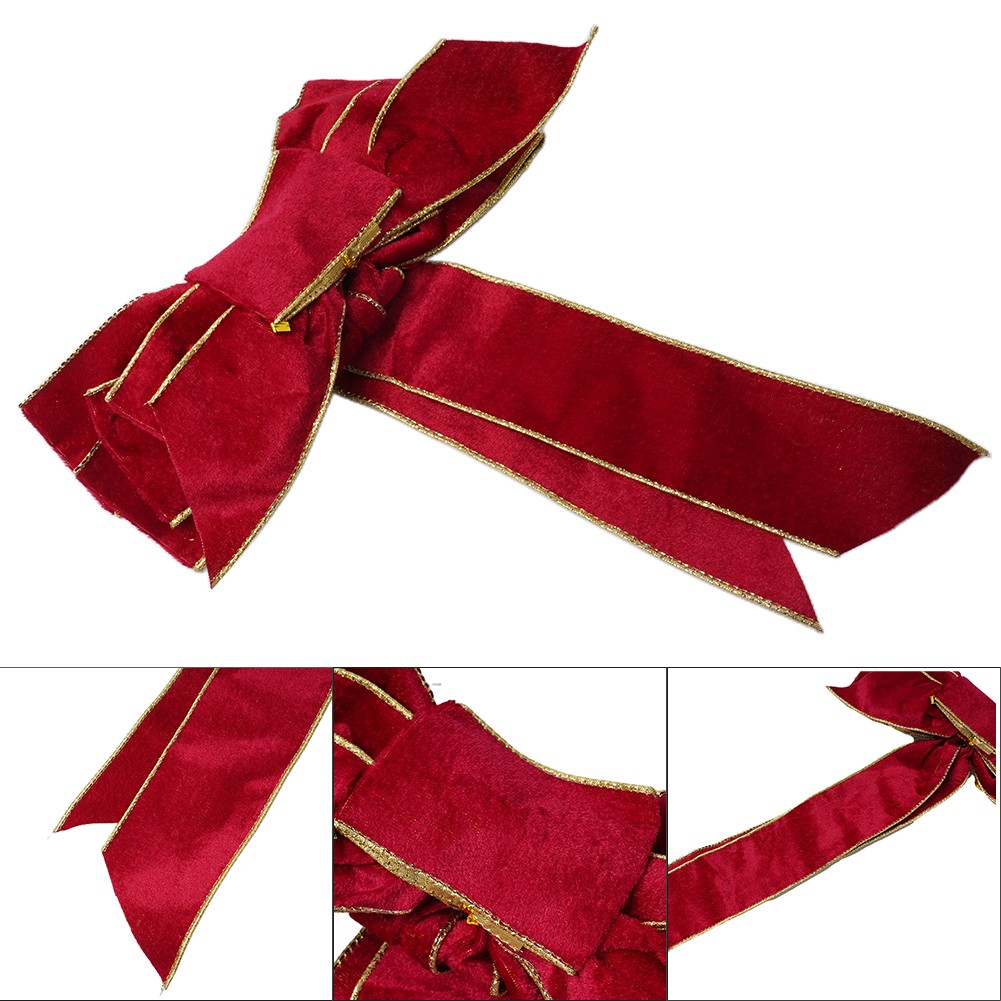 Hochwertige Weihnachtsschleifen Weihnachtsbaum Anhänger Band Schleife Flanell - Bild 40 von 46