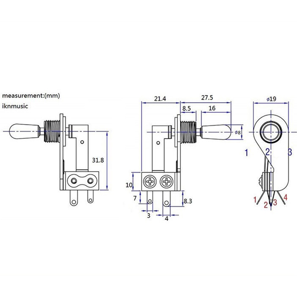 Gitarren-Kits Wechsel&Tipps Teile Getriebe Kippschalter Kunststoff Metall - Bild 7 von 12