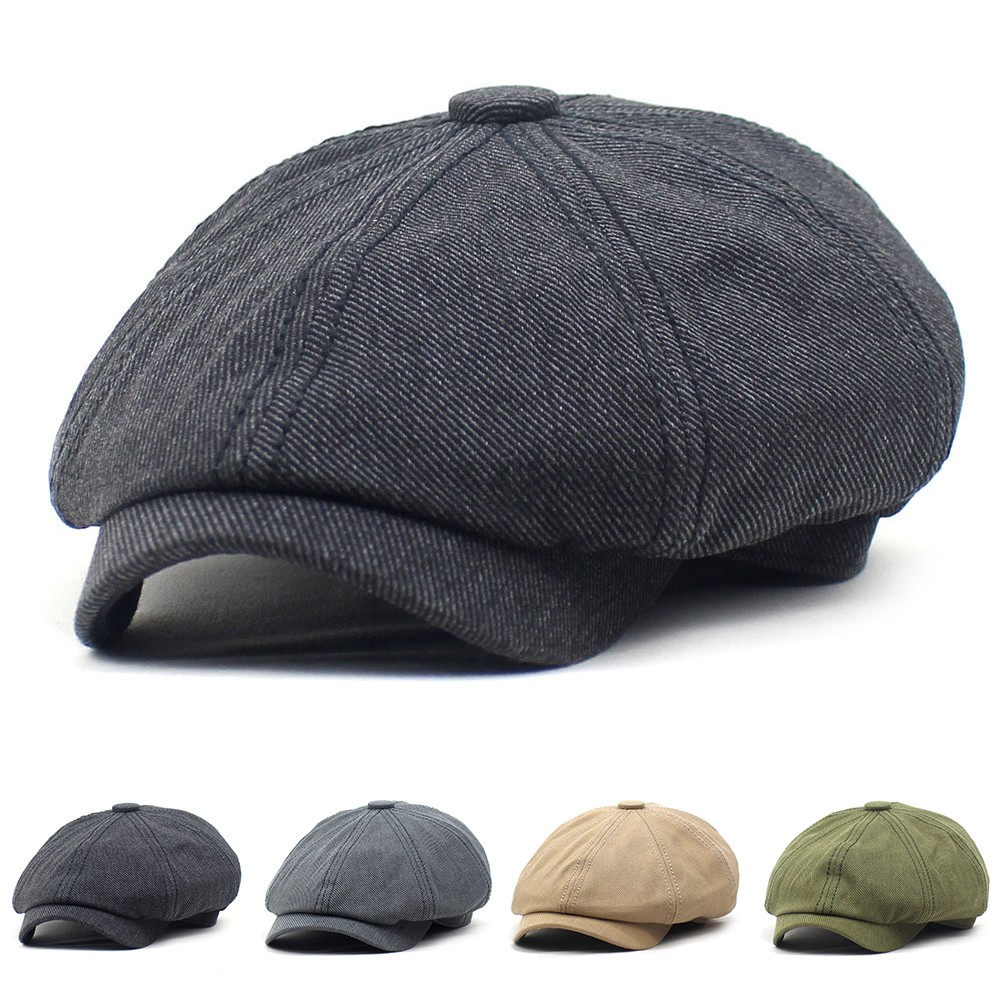 Cappello Uomo Newsboy Outdoor Retr   Tinta Unita Guida Antivento
