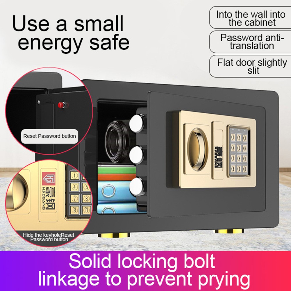 Small Fireproof Safe Box Waterproof Black Money Box Numeric Safe Savings - Picture 31 of 31