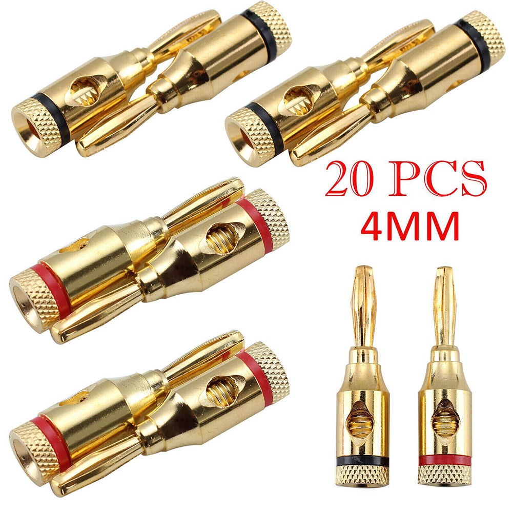 Premium 4mm Banana Plugs Gold Plated Speaker Cable Connectors 10/20pcs - Picture 9 of 9