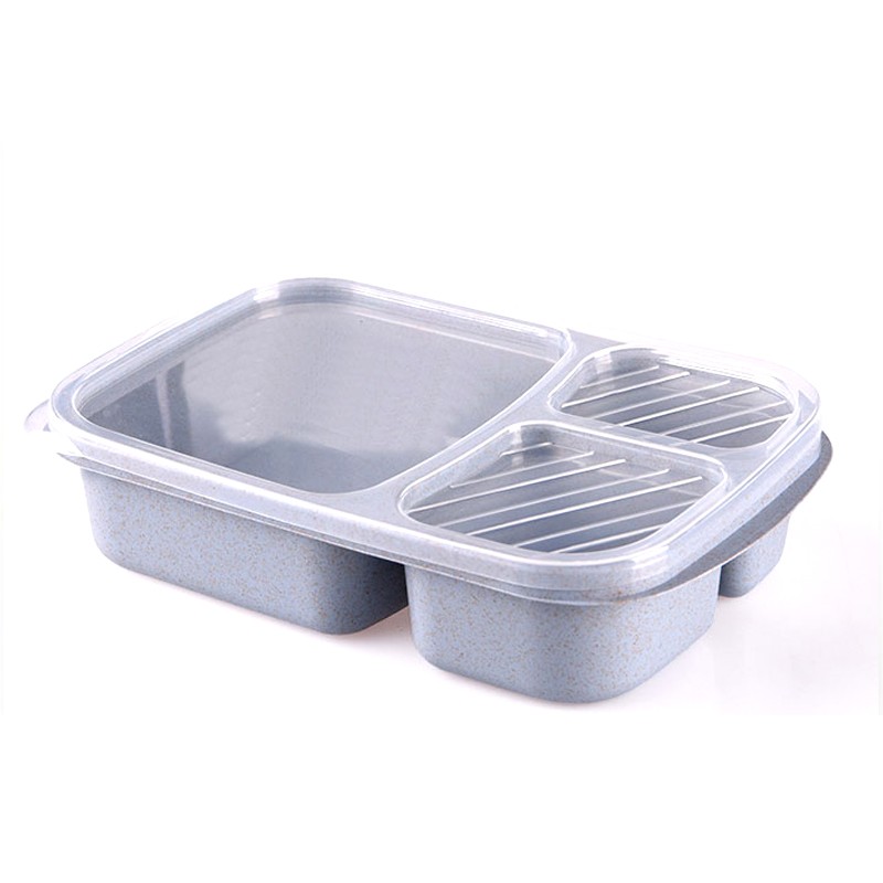 Aesthetic and Functional Straw Lunch Box Featuring Divided Compartments