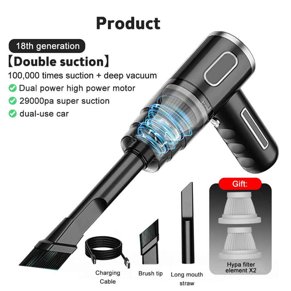 29000PA Vacuum Cleaner Mini Powerful Cordless Wet &Dry Cars Handheld Home New - Picture 37 of 48