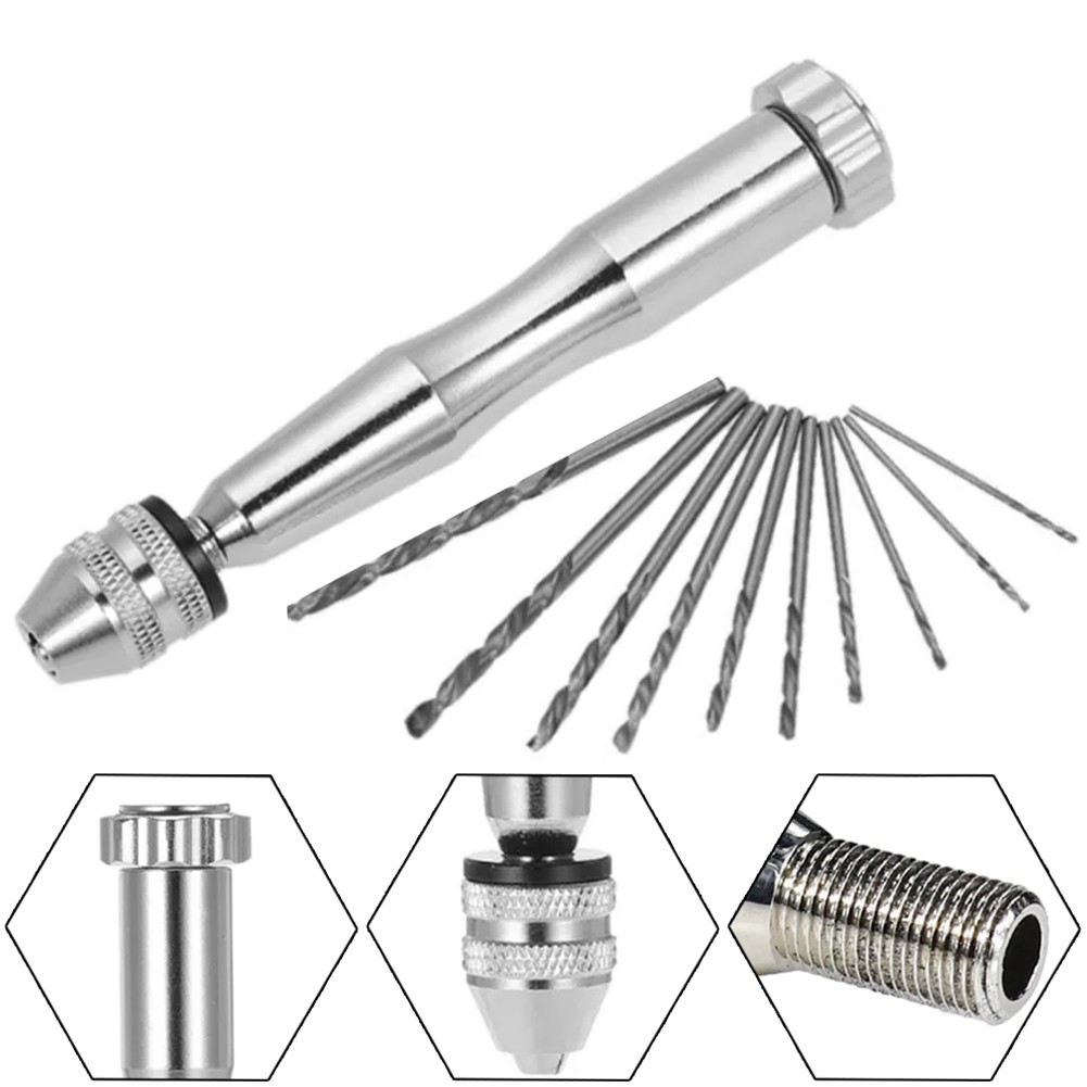 Small Hand Drill Drill Bit With 10 Drill Bits 0.3-3.5mm Drill 11Pcs Set ...