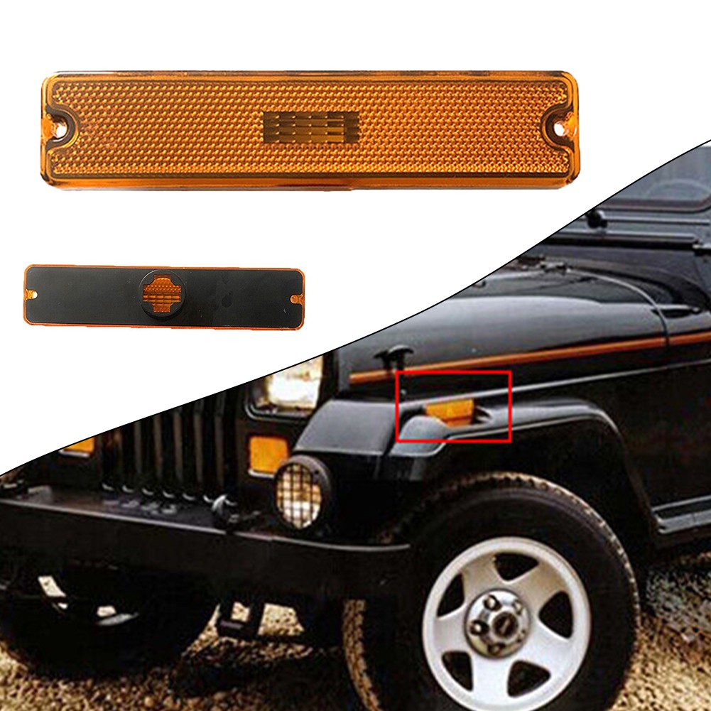 For Jeep For Wrangler YJ 1987 1995 Amber Front Side Marker Light Assembly - Picture 15 of 20