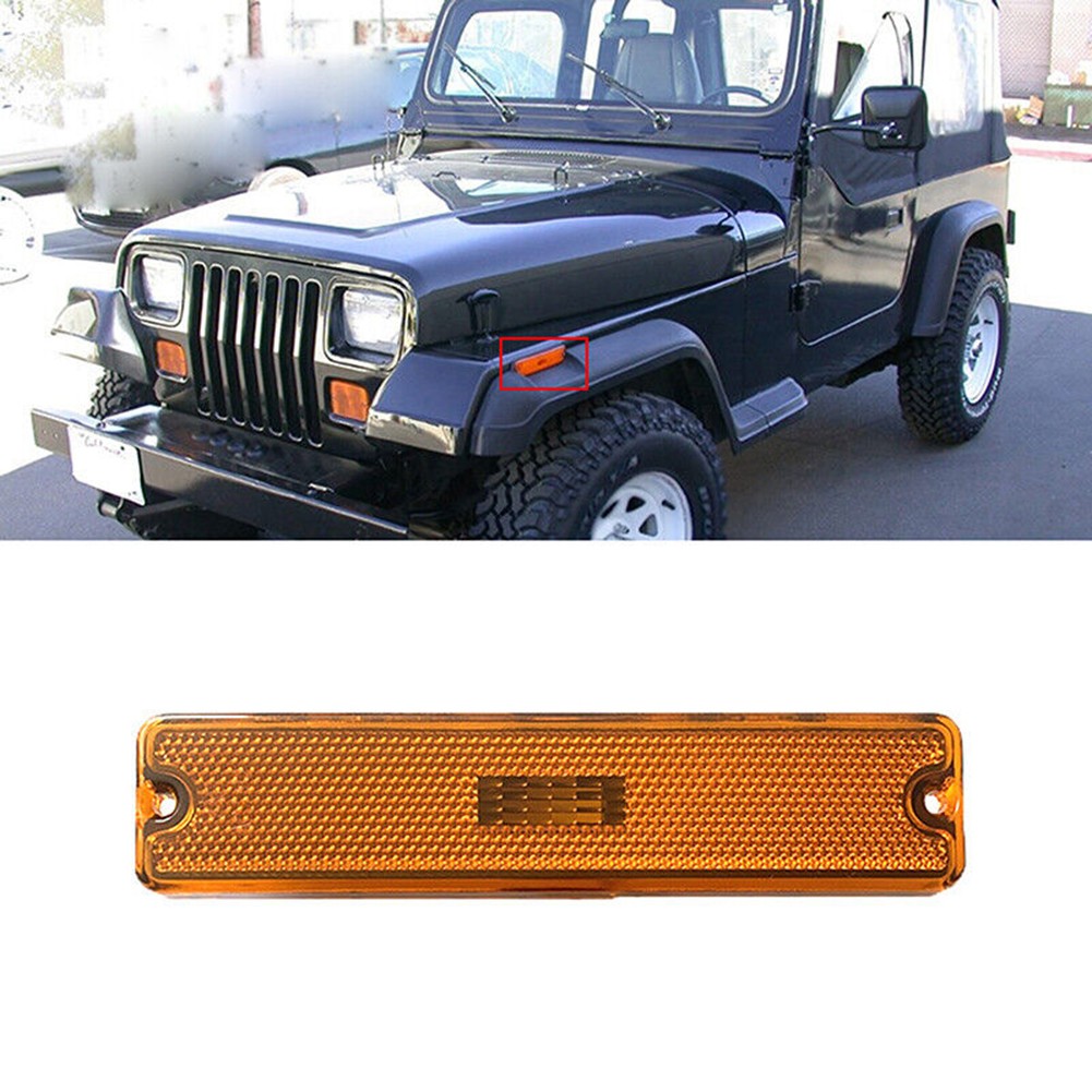 For Jeep For Wrangler YJ 1987 1995 Amber Front Side Marker Light Assembly - Picture 17 of 20