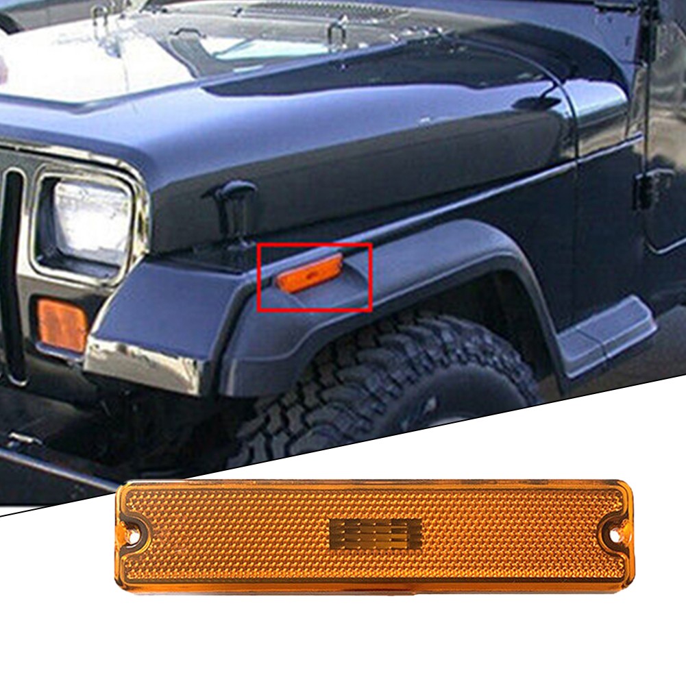 For Jeep For Wrangler YJ 1987 1995 Amber Front Side Marker Light Assembly - Picture 16 of 20