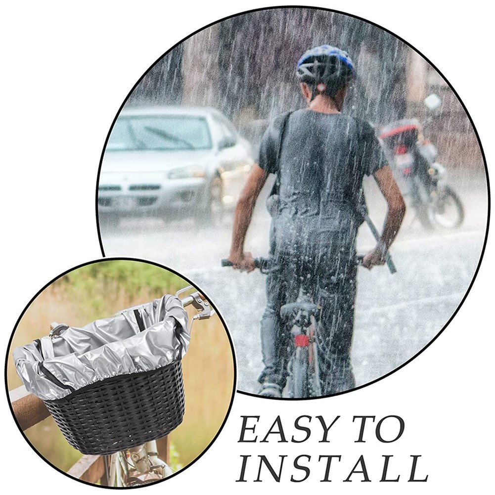 Korbabdeckung Fahrradkorb Polyester Regenschutz Schwarz