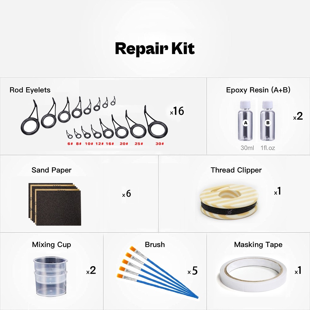 Complete Kit for Replacing For Fishing Pole Eyelets Professional