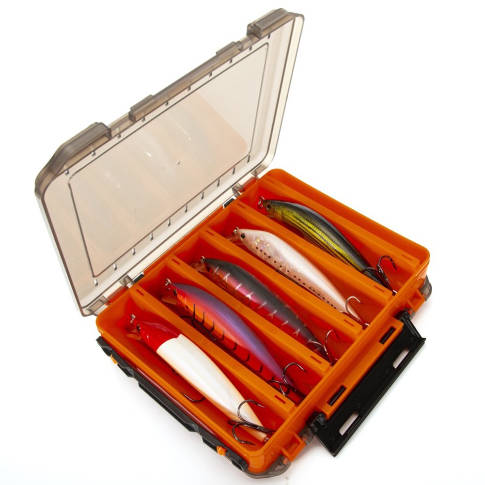 Convenient Double Capacity Fishing Lure Organizer Wood Compartment Box